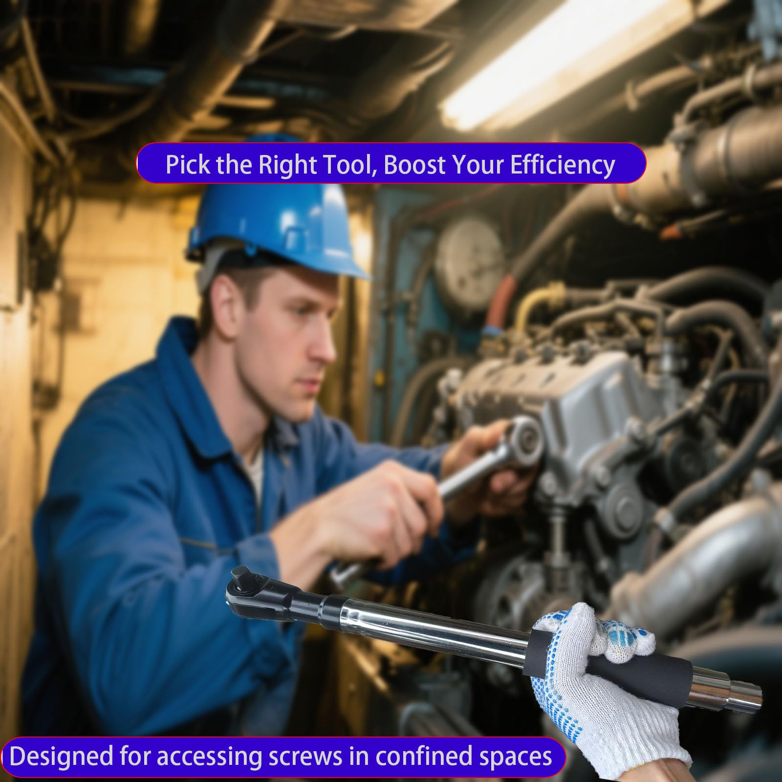 Tigbrother Offset Wrench Extender in hand, demonstrates anti-slip grip for control