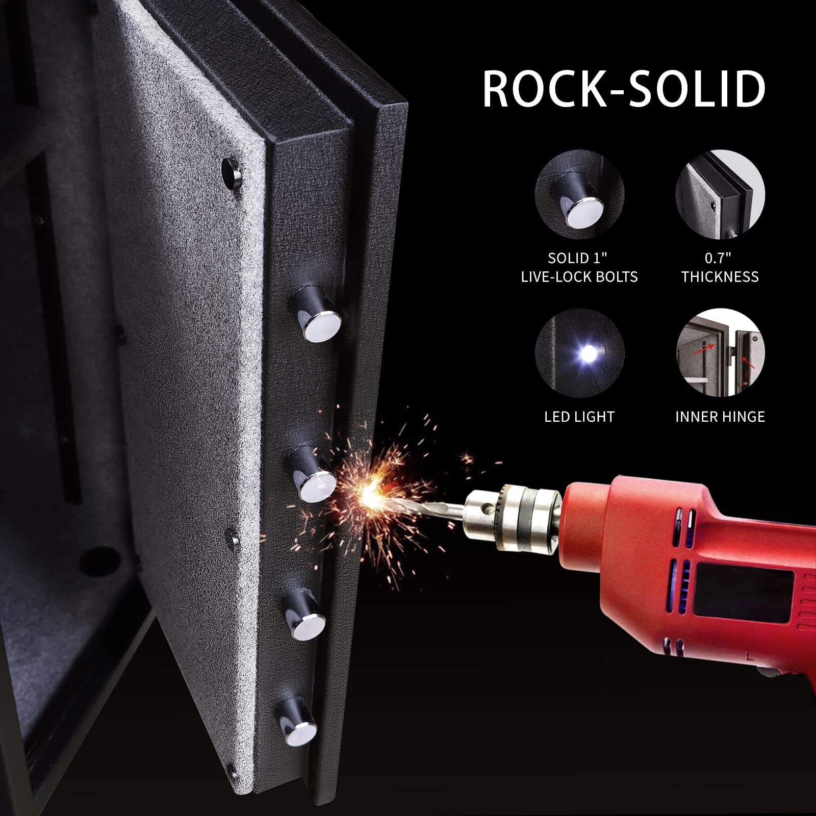 TigerKing safe in home or office setting illustrating large capacity.