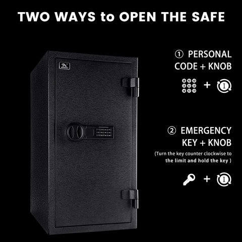 TigerKing fireproof safe close-up of reinforced bolts for strong anti-theft protection.