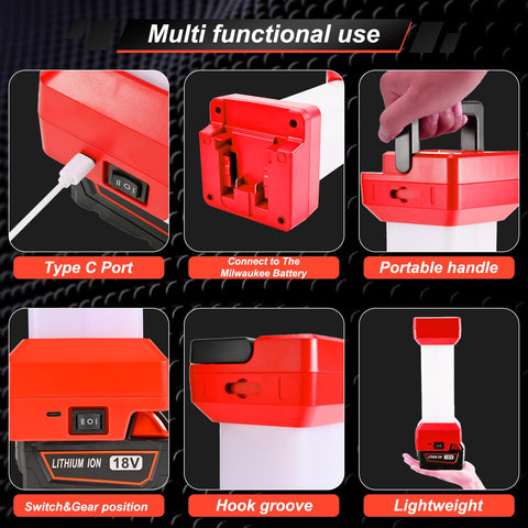 Tigerski LED work light used during camping in outdoor setting