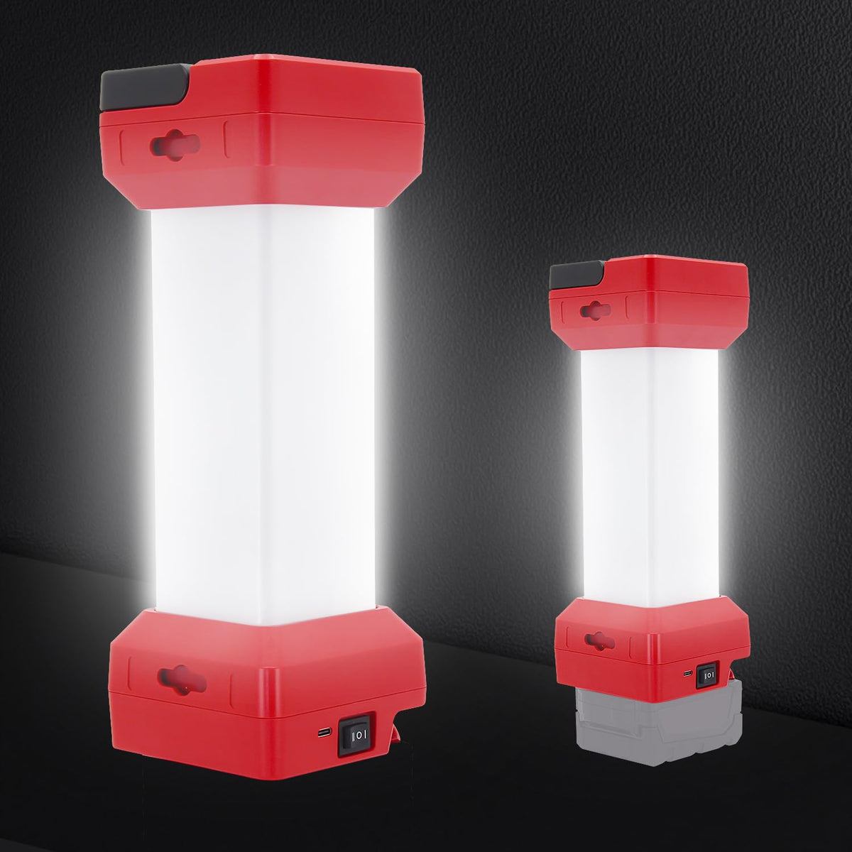 Tigerski LED work light for Milwaukee M18 front view with broad 360° coverage