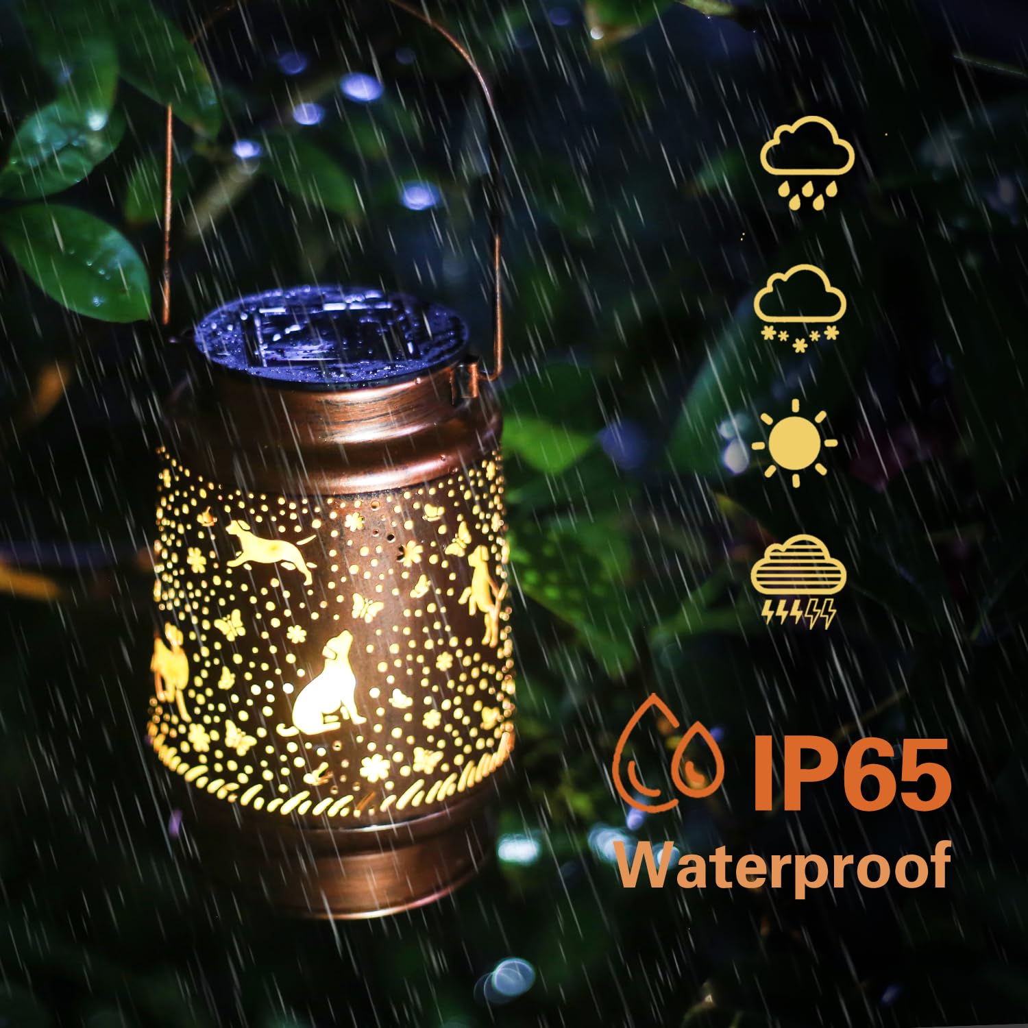 TIGGSY dog solar lantern tabletop decor adds charm to indoor or outdoor spaces
