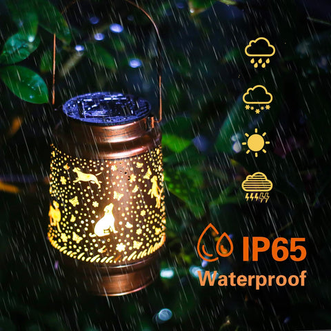 TIGGSY dog solar lantern tabletop decor adds charm to indoor or outdoor spaces