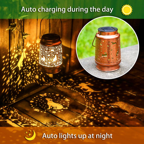 TIGGSY dog solar lantern yard pathway guides guests with subtle glow
