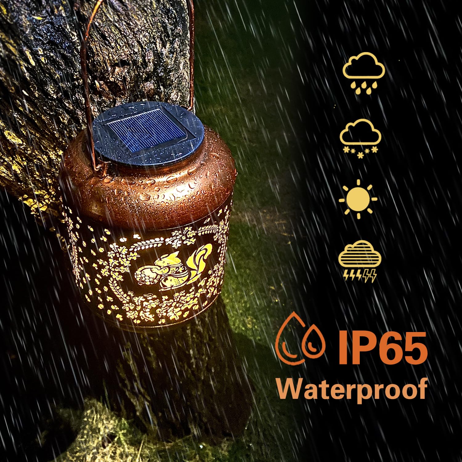 TIGGSY IP65 waterproof lantern withstands rain and snow