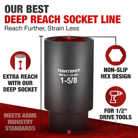 TIGHTSPOT anti-rounding 6-point design improves fastener grip.