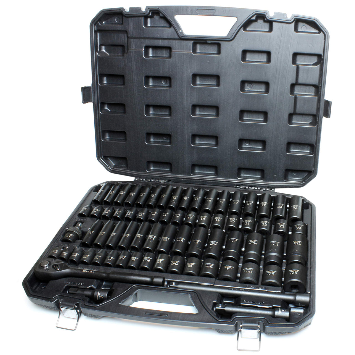 TIGHTSPOT 70pc master socket set with ratchet included for comprehensive vehicle maintenance.