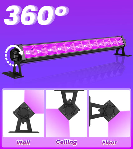 TigQiang 42W LED black light bar classroom glow effects