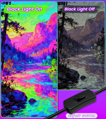 TigQiang 42W LED black light bar on floor stand for flexible setups