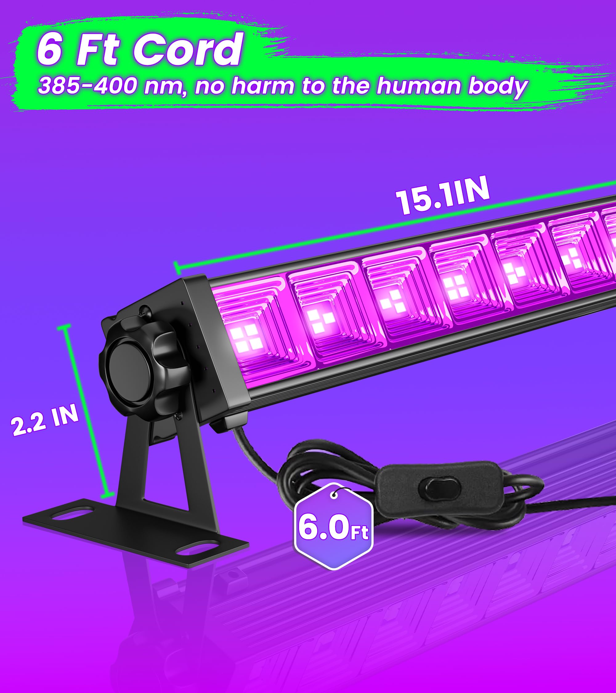 TigQiang 42W LED black light bar ideal for Halloween illumination