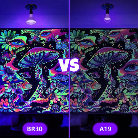 TigQiang blacklight bulbs are ideal for Halloween decor and neon crafts.