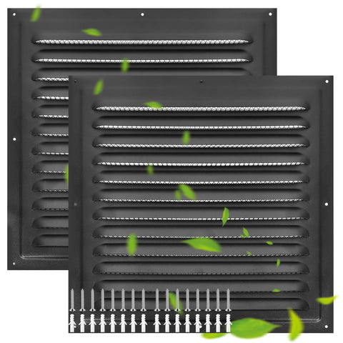 TIHCXNY black matt 2-pack gable vent front view enhances exterior ventilation with modern style.