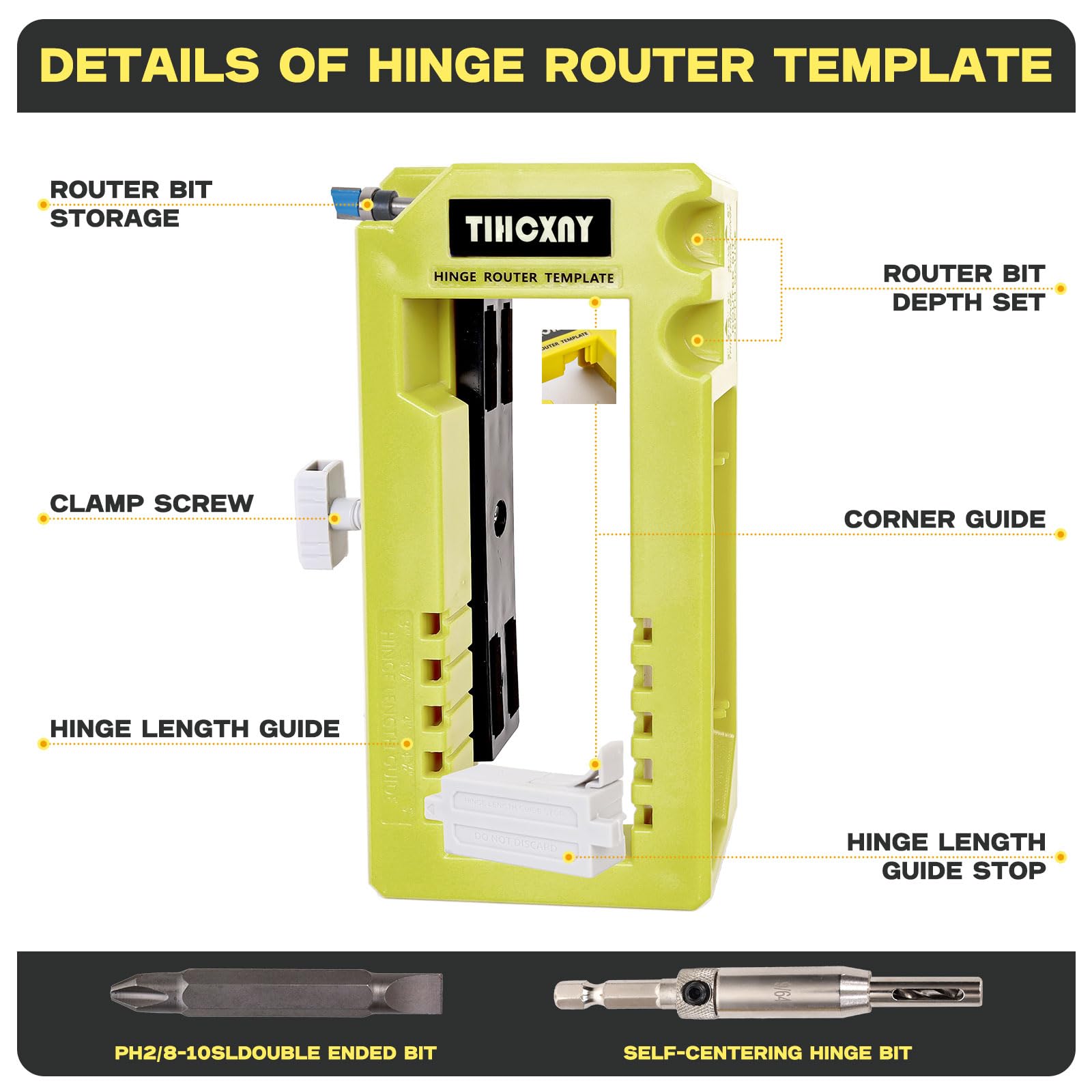 TIHCXNY door clamps secure hinges during routing for clean cuts