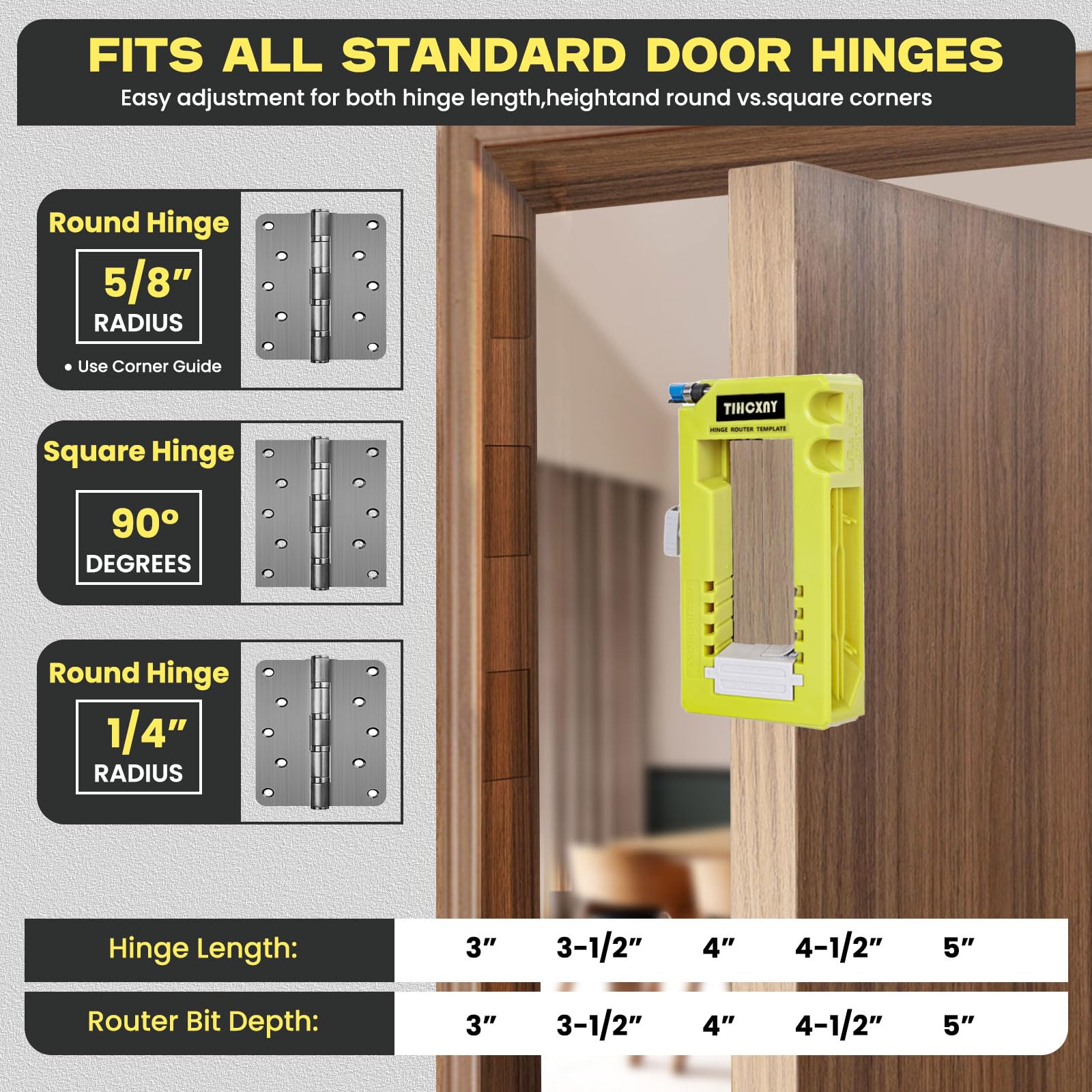 TIHCXNY door mortise template ensures square or rounded corners