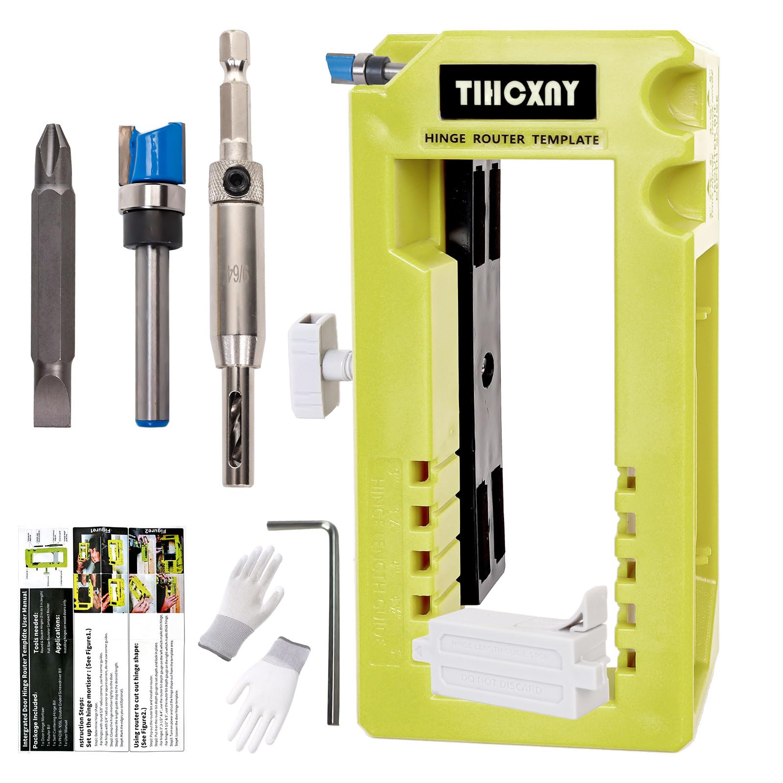 TIHCXNY green hinge router template for precise mortises and quick installation