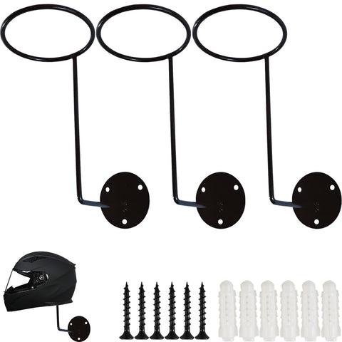TIHOOD helmet hanger wall-mounted in black keeps gear organized
