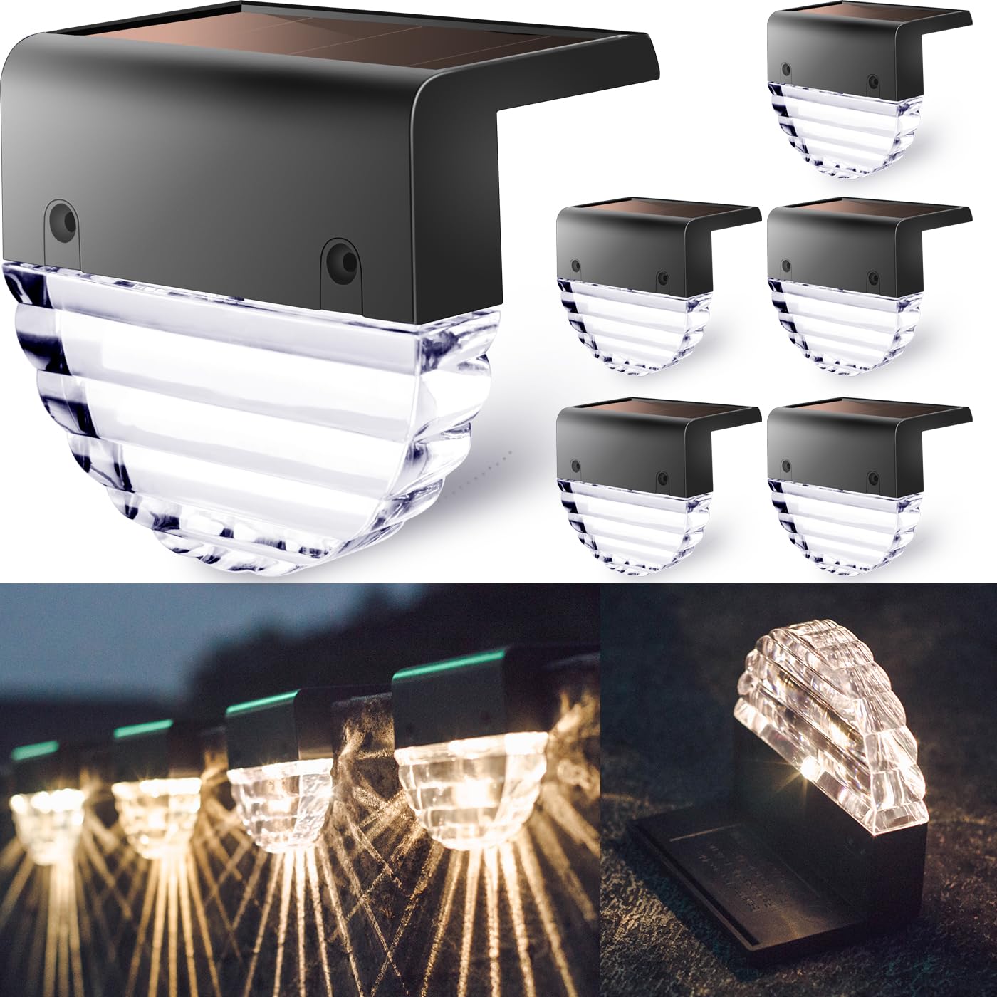 TIJNN solar deck light for outdoor stairs with warm glow and auto dusk-to-dawn.