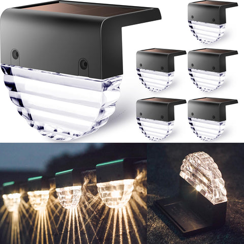 TIJNN solar deck light for outdoor stairs with warm glow and auto dusk-to-dawn.