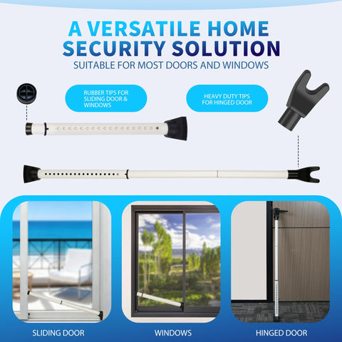 Tikelly 2-in-1 door security bar collapsed for compact travel and storage