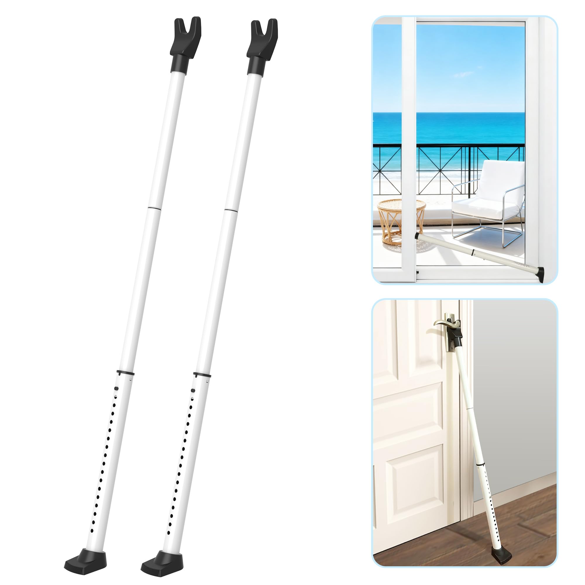 Tikelly 2-in-1 door security bar extended for wide doors and enhanced protection