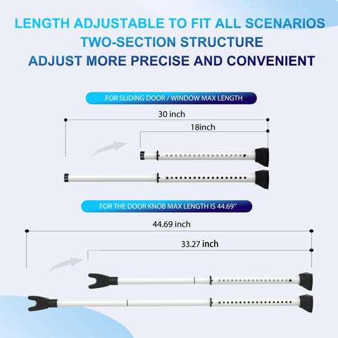Tikelly bar extends from 18 to 44 inches for a perfect fit.
