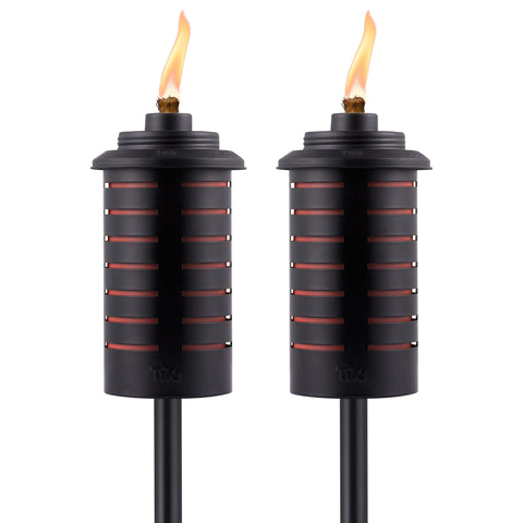 TIKI Easy Install torch enabling quick one-step setup for outdoor ambiance