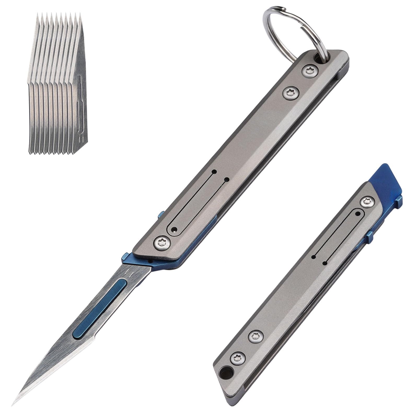 TIKIDESIGN titanium folding scalpel handle offers lightweight durability for precise daily tasks.