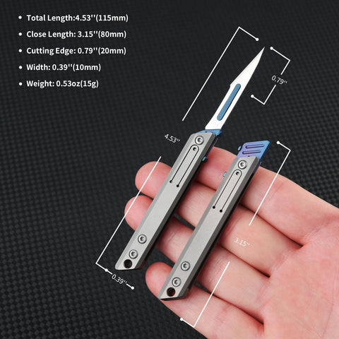 TIKIDESIGN titanium scalpel blades 10-pack for versatile detail work.