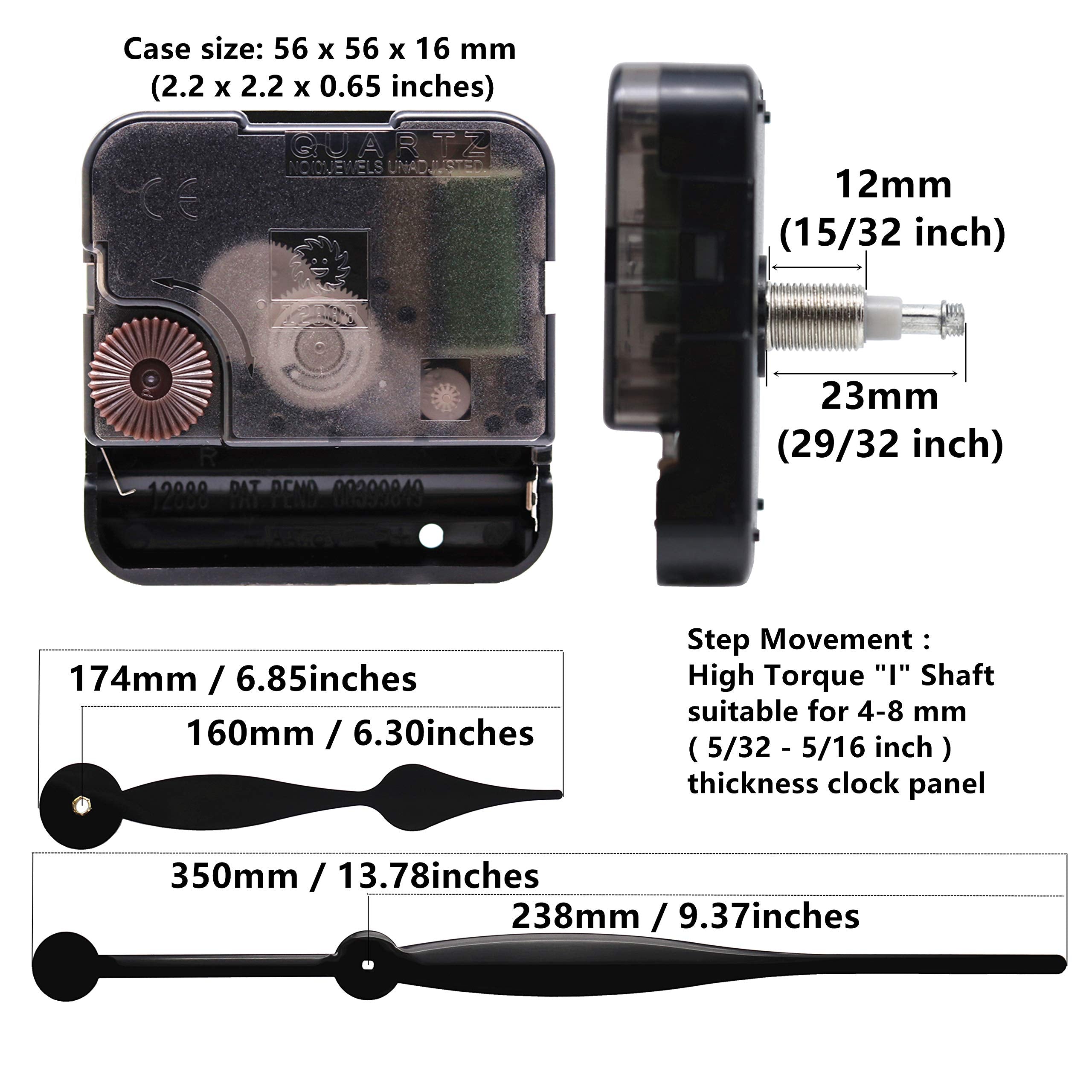 Tikround 350 mm minute hand provides long, precise time display.