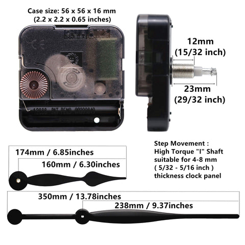 Tikround 350 mm minute hand provides long, precise time display.