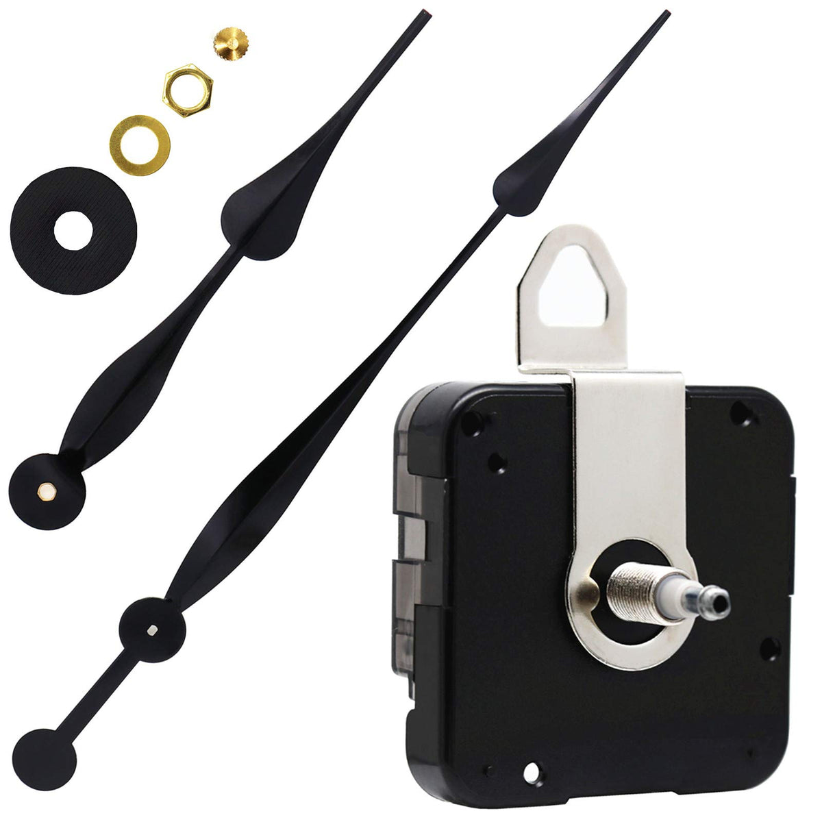 Tikround Youngtown high torque clock movement with long shaft and dual hooks.