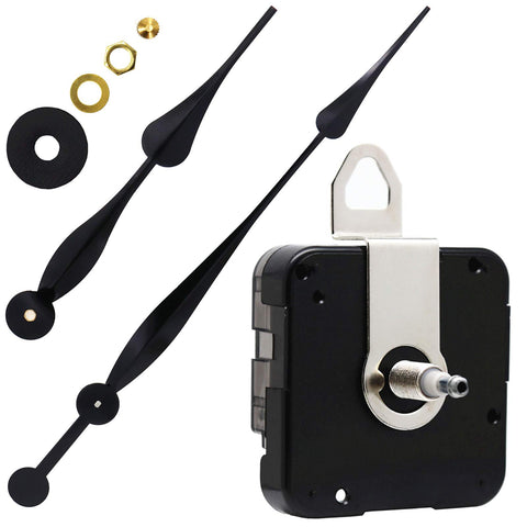 Tikround Youngtown high torque clock movement with long shaft and dual hooks.