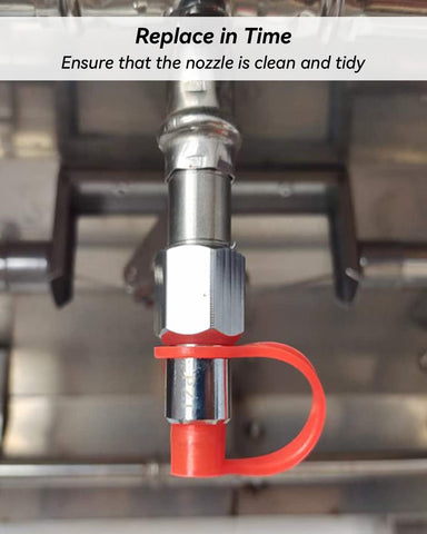 TikScience nozzle maintenance with replacement caps ready for inspection
