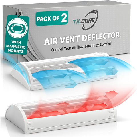 Tilcore 6-way airflow deflector with magnetic mount for versatile vent control.
