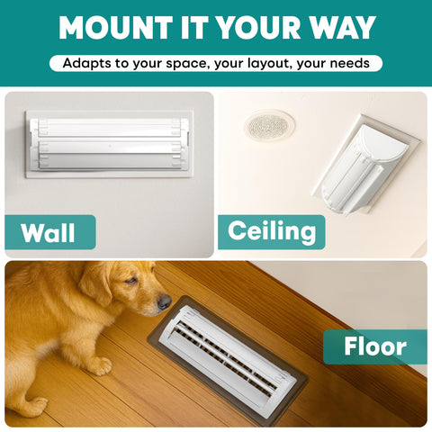 Tilcore versatile vent deflector works across multiple duct configurations.
