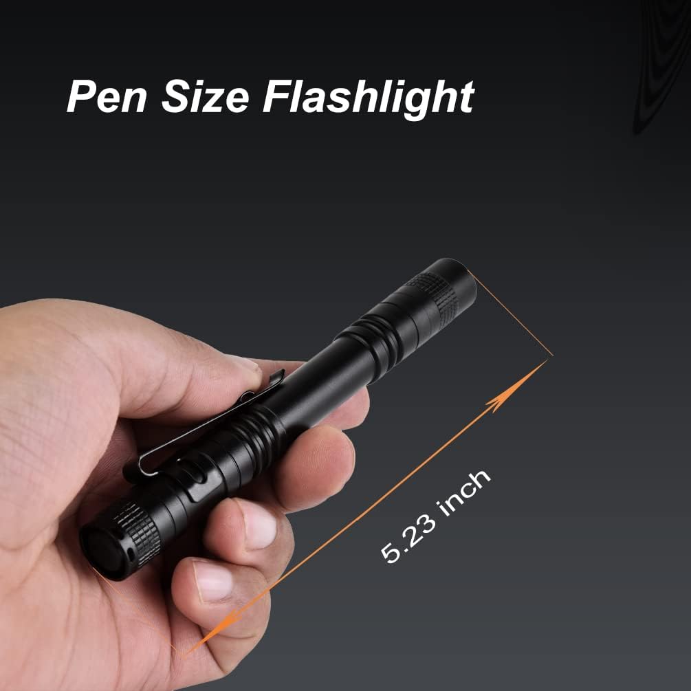 Tileon Pen Flashlight aluminum body highlights rugged construction for outdoors.