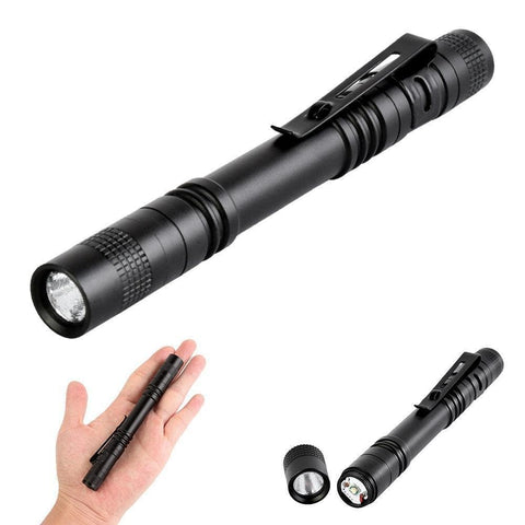 Tileon Pen Flashlight close-up with clip for secure attachment.
