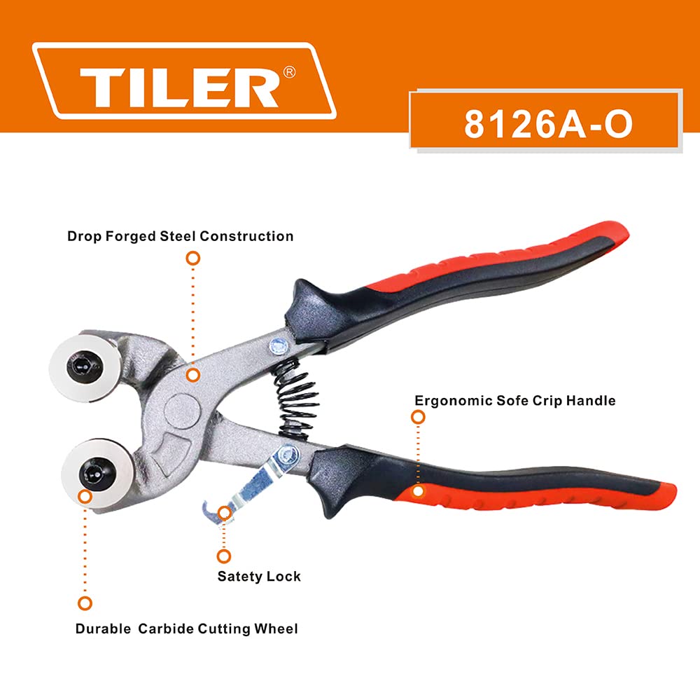 TILER 8126A-O glass nipper wheels enable accurate irregular cuts