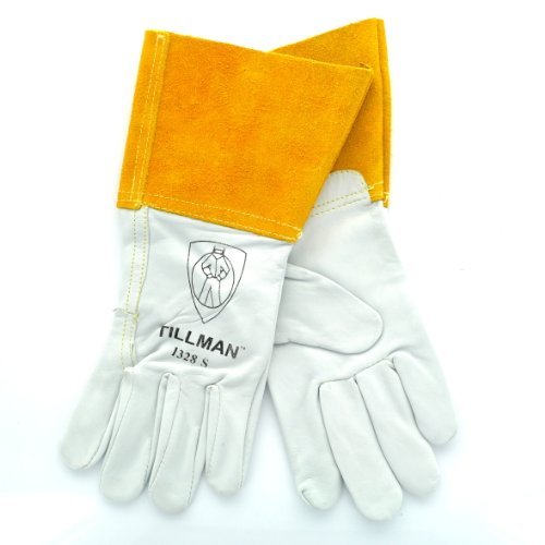 Tillman 1328 goatskin welding gloves, small, pull-on design for quick on/off protection