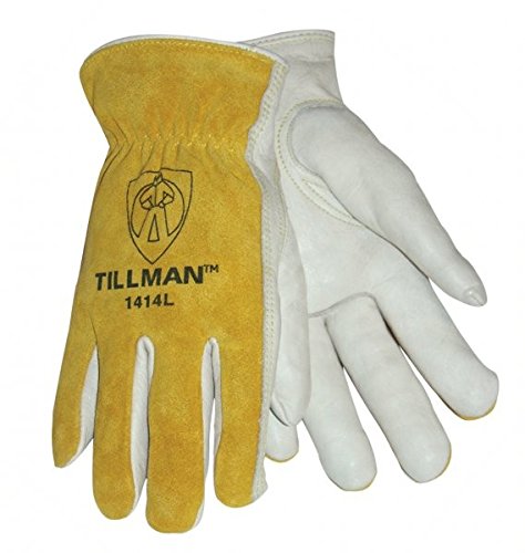 Tillman 1414 gloves, top grain palm close-up for flexible grip.