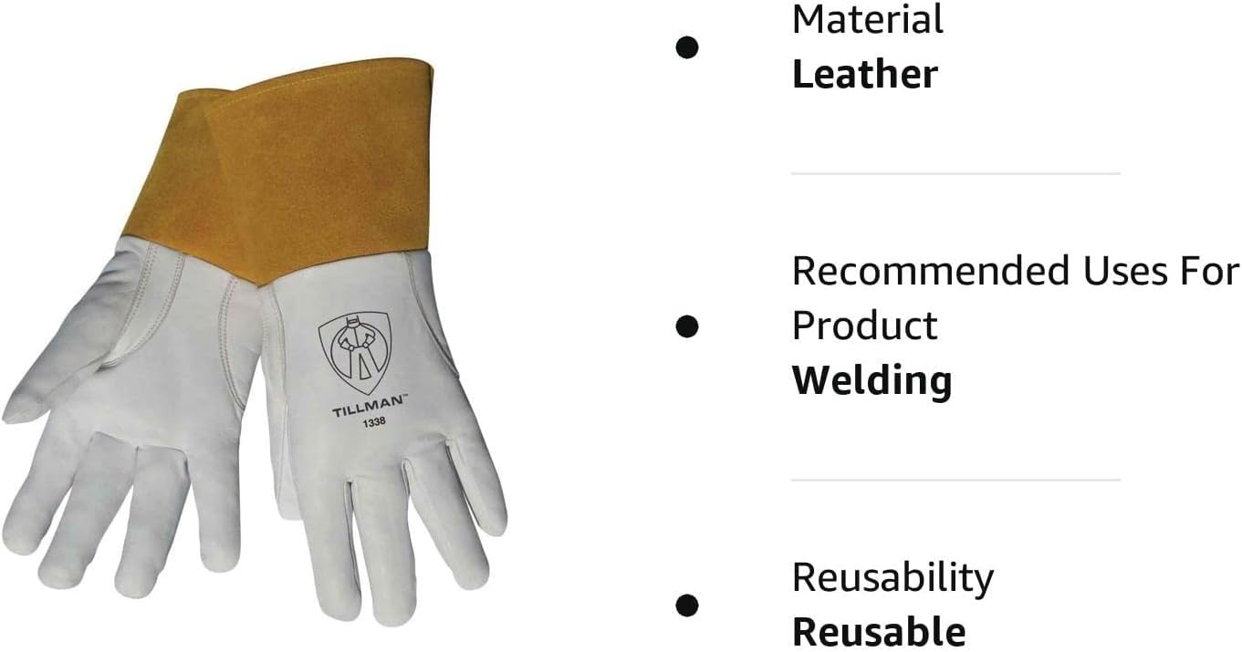 Tillman unlined goatskin glove with reinforced thumb strap and Kevlar stitching