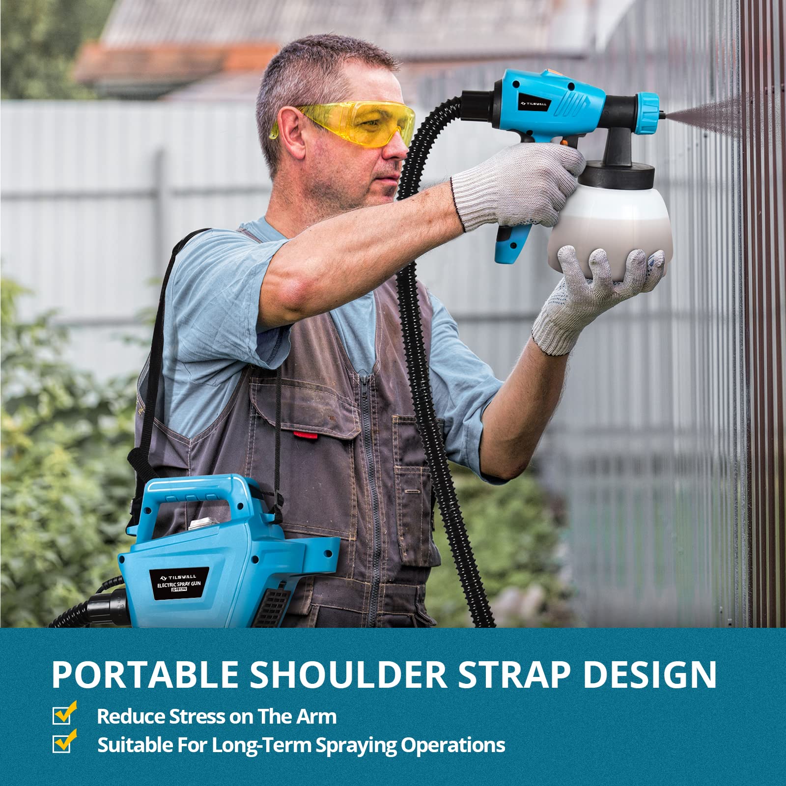 Tilswall 1300ml detachable container enables easy refills during projects.