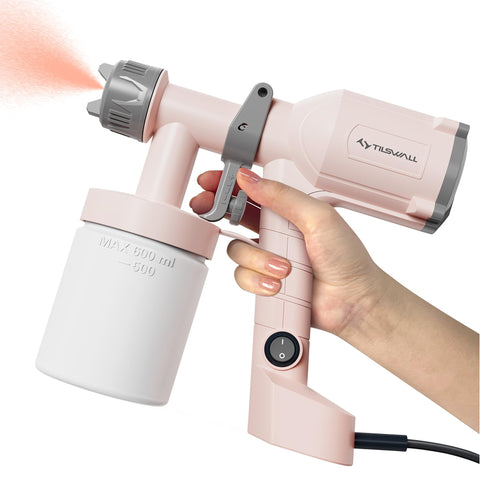 TILSWALL Dreamer pink HVLP sprayer delivers smooth, professional-style results.