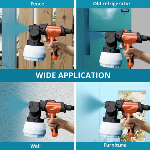 Three spray patterns for precise coverage: horizontal oval, vertical oval, and round