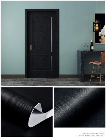 Tiltil Black Wood wallpaper on a wall delivers a durable, non-fading finish.