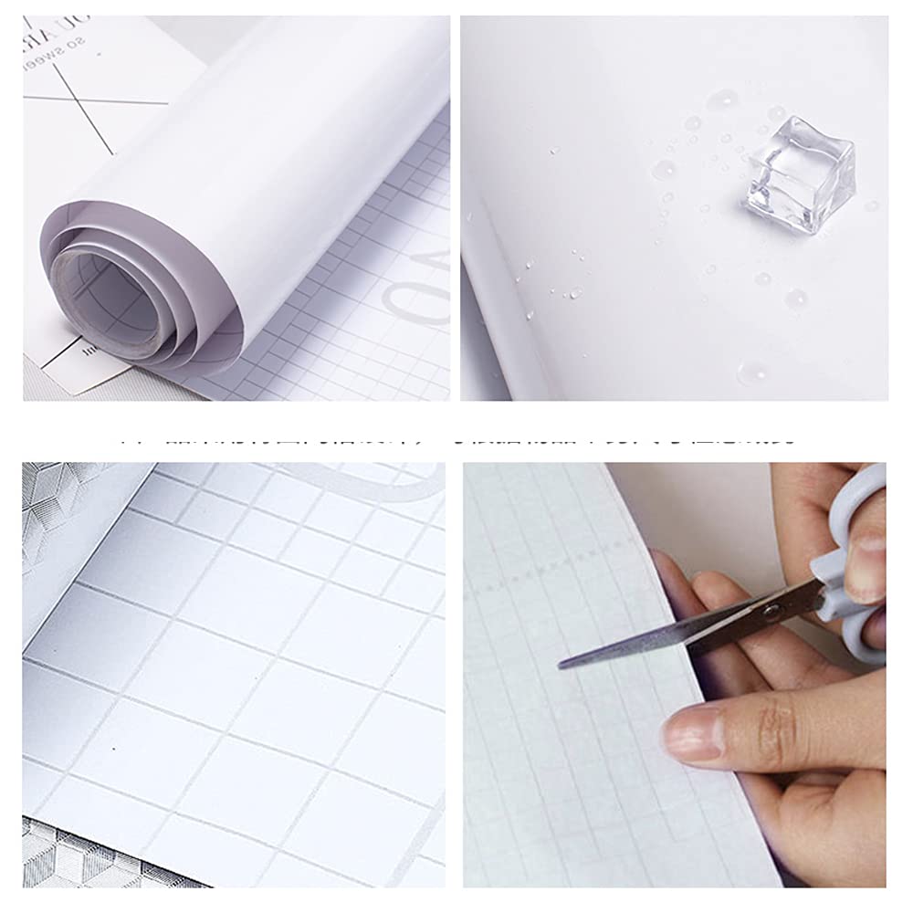 Tiltil glossy white wallpaper for furniture makeovers.