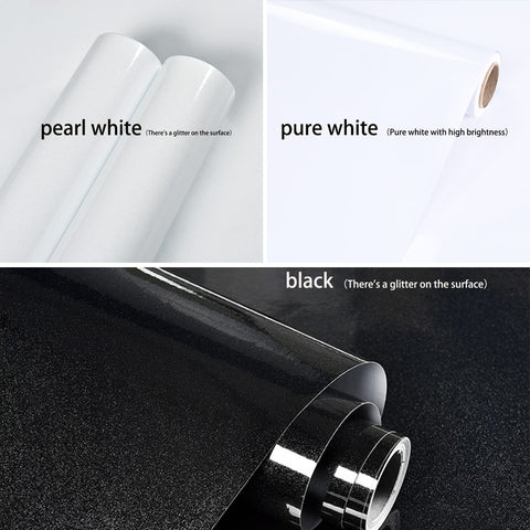 Tiltil glossy white wallpaper peel-and-stick for easy application.