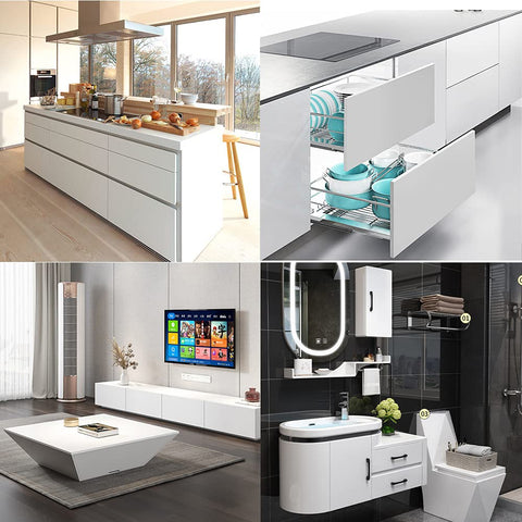 Tiltil glossy white wallpaper waterproof surface protection.