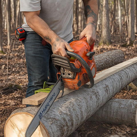 Timber Tuff TMW-56 cutting logs highlights adjustable up to 2x6-inch boards