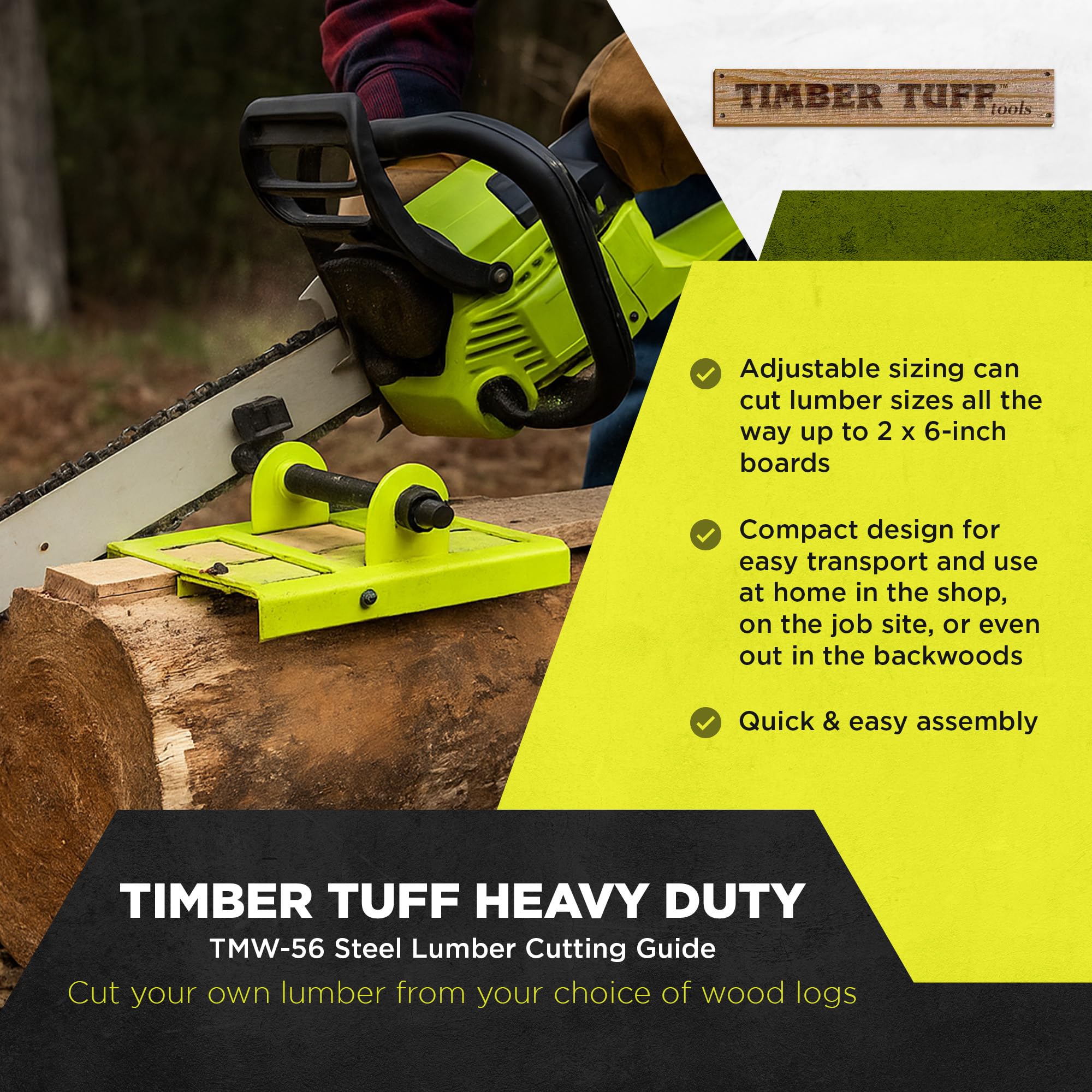 Timber Tuff TMW-56 side view reveals compact tool for shop or site